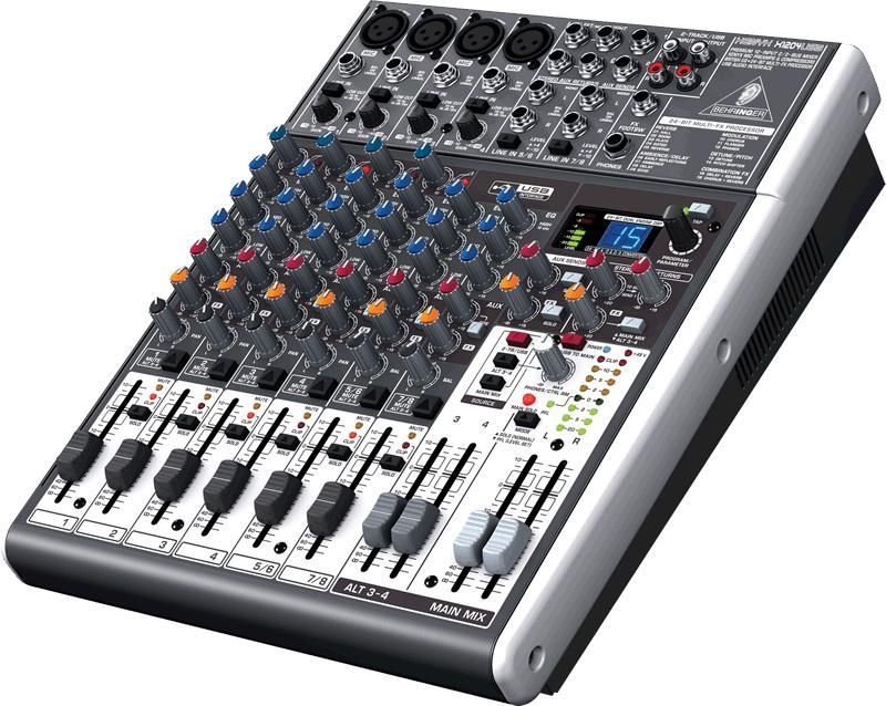 BEHRINGER X1204USB - микшер,4 моно, 2 стерео,2 AUX-шины, процессор эффектов, интегрированный USB