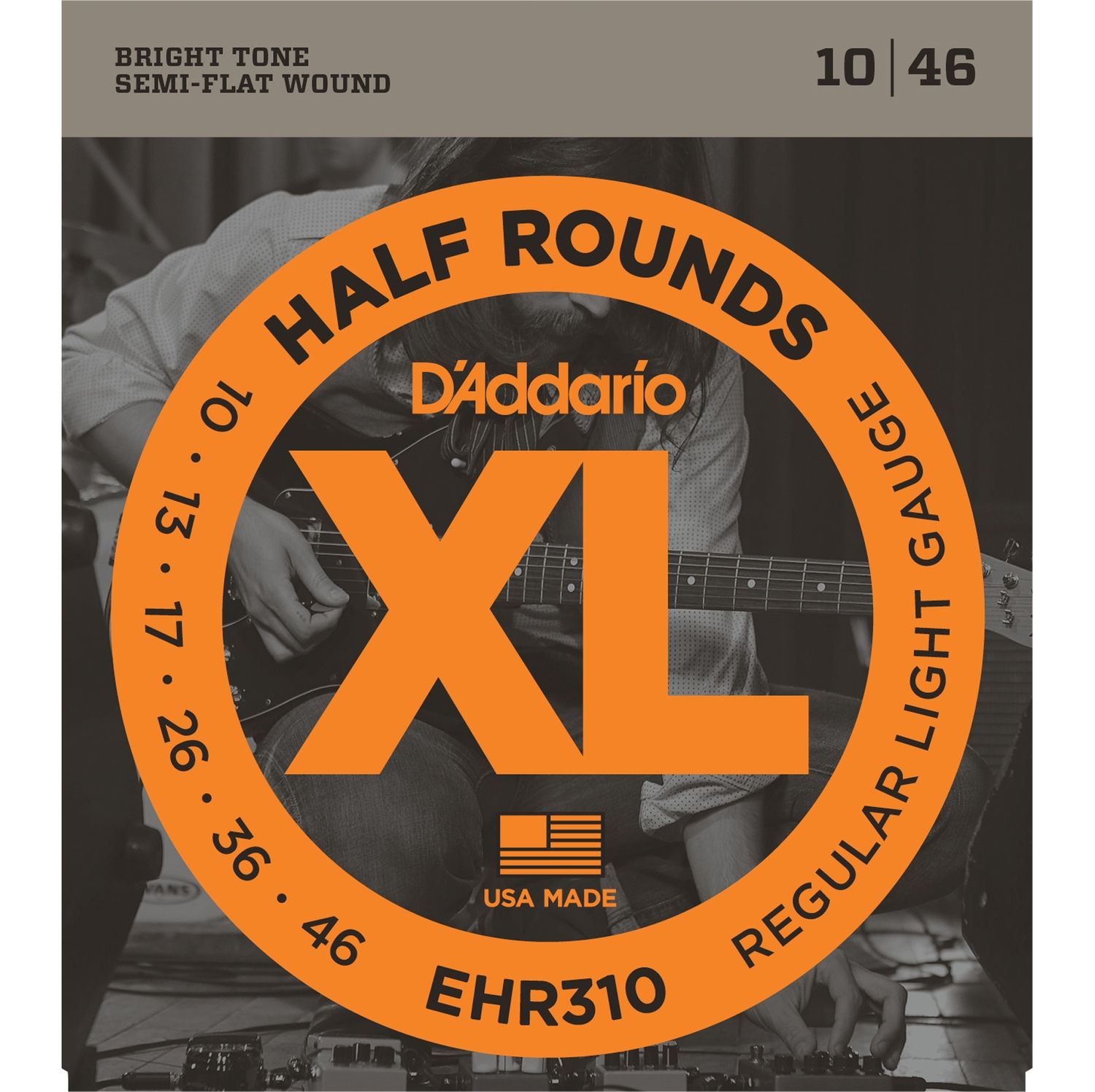 D'ADDARIO EHR310 - струны для электрогитары, Reg. Light, калён. ст., шлиф.опл, 10-46