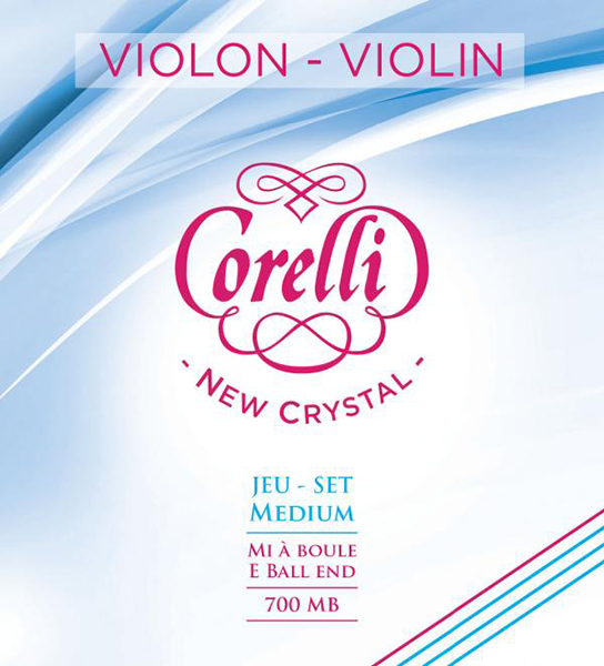 700MB Corelli New Crystal Комплект струн для скрипки, среднее натяжение, шарик, Savarez