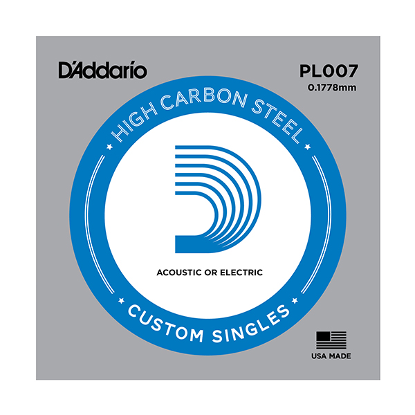 PL007 Plain Steel Отдельная струна без обмотки, сталь, .007, D'Addario