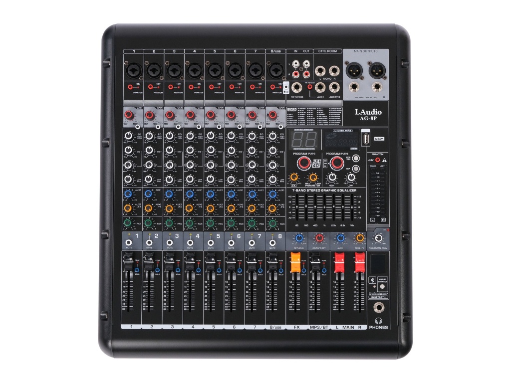 AG-8P Активный Микшерный пульт, 8 каналов, серия PRO, LAudio