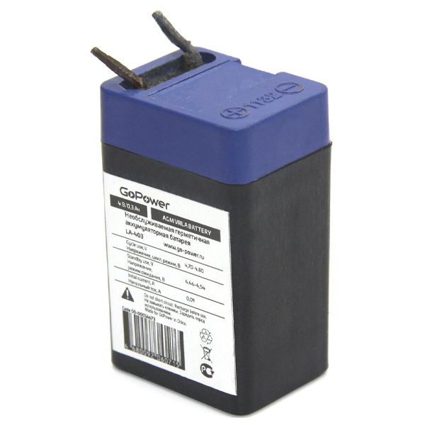 00-00016673 LA-403 Аккумулятор cвинцово-кислотный 4В, GoPower