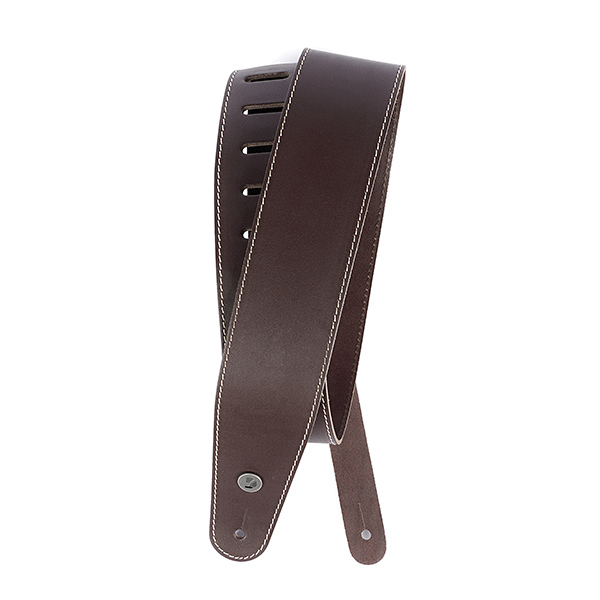 25LS01-DX Classic Leather Ремень для гитары, кожаный, коричневый, контрастная строчка, Planet Waves