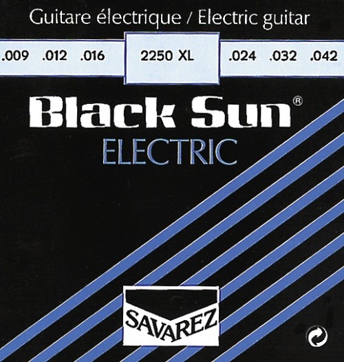 2250XL Black Sun Комплект струн для электрогитары, никелированные, Extra Light, 9-42, Savarez