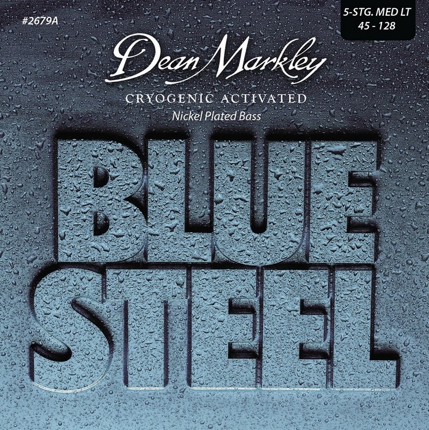 DM2679A Blue Steel NPS Комплект струн для 5-струнной бас-гитары, никелированные,45-128, Dean Markley