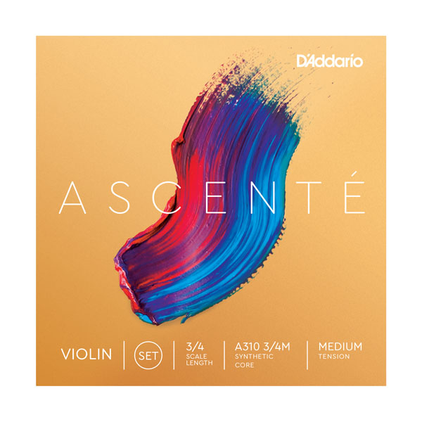 A310-3/4M Ascente Комплект струн для скрипки 3/4, среднее натяжение, D'Addario