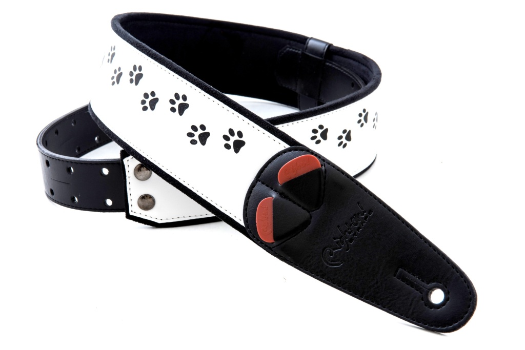 8436612540627 Mojo Cat White Ремень для гитары, текстиль/синтетика, белый, RightOn Straps