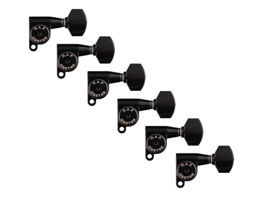 SG360-HAPM-07-B-L6 Колки для гитары 6л, локовые, черные, Gotoh