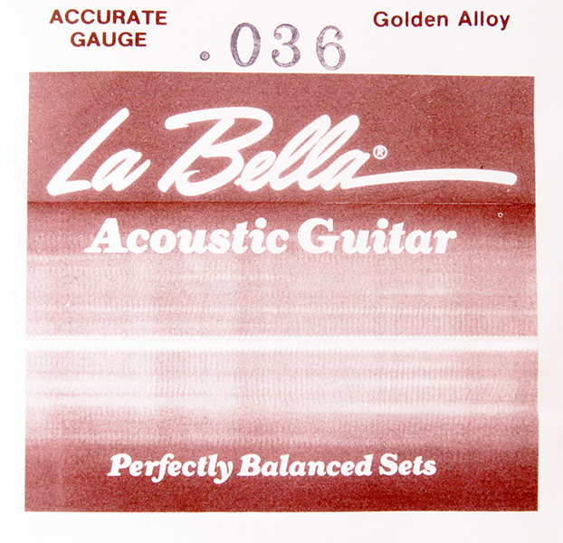 GW036 Golden Alloy Отдельная струна для акустической гитары, 036, бронза, La Bella