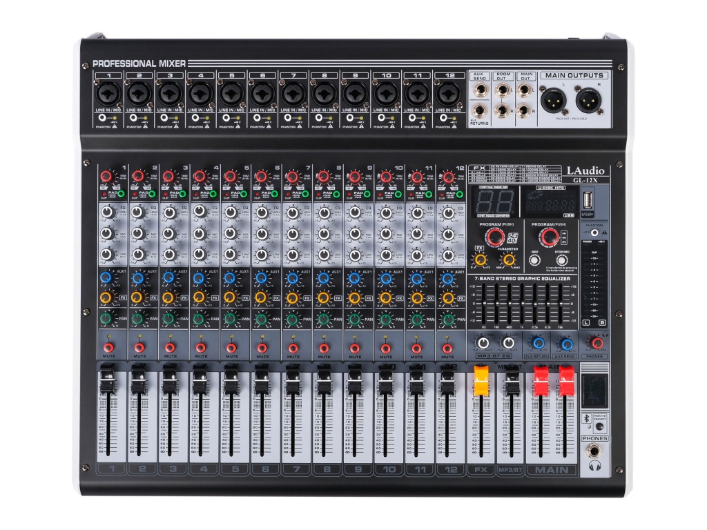 GL-12X Микшерный пульт, 12 каналов, серия PRO, LAudio