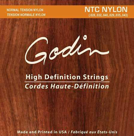 009350 NTC Nylon Комплект струн для классической гитары, среднее натяжение, Godin