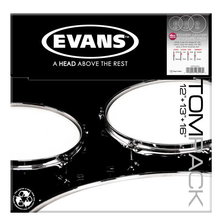 ETP-PC1CLR-S Power Center Clear Standard Набор пластика для том барабана 12''/13''/16'', Evans