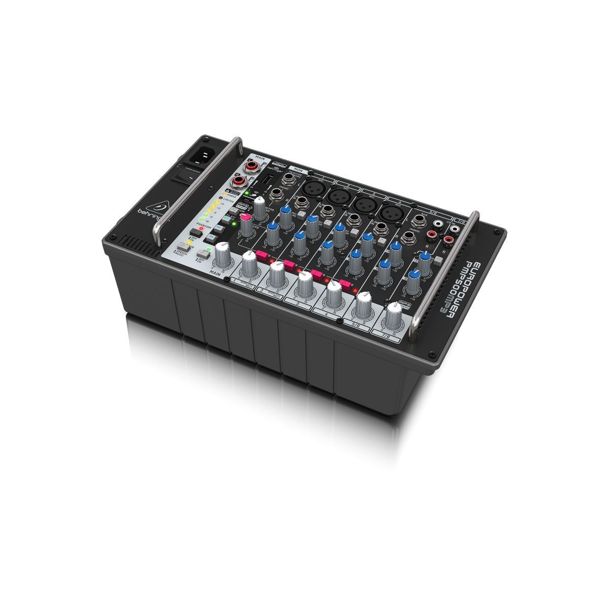 BEHRINGER PMP500MP3 - микшер с усилителем, MP3-плеер, 500Вт 4 Ом, 8 каналов (4 мик./лин., 2 стерео