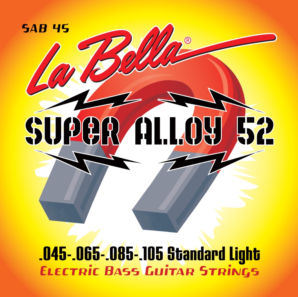 SAB45 Super Alloy 52 Комплект струн для бас-гитары, железо/никель, 45-105, Standart Light, La Bella