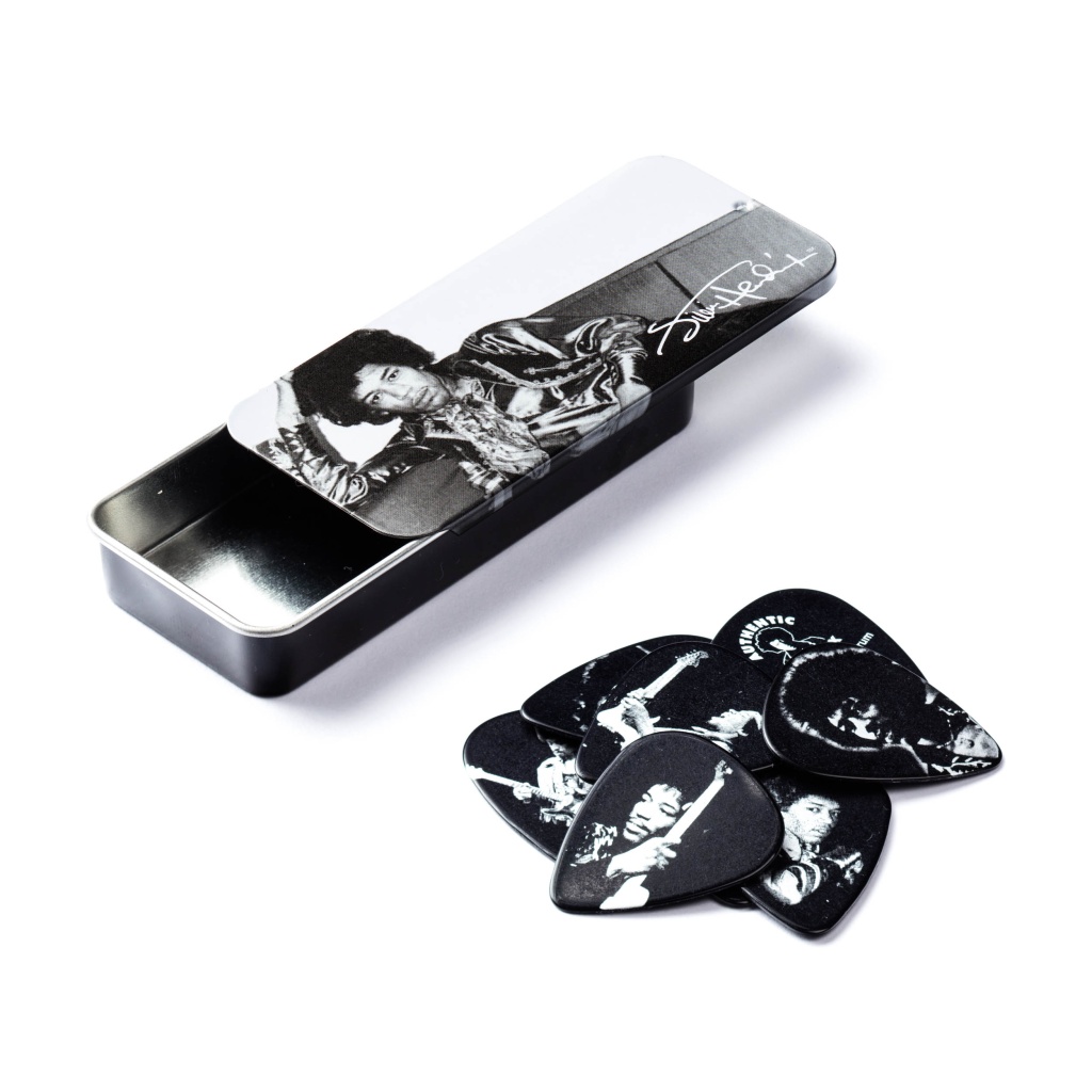 JH-PT05H Jimi Hendrix Silver Portrait Медиаторы 12шт, толстые, в коробочке, Dunlop