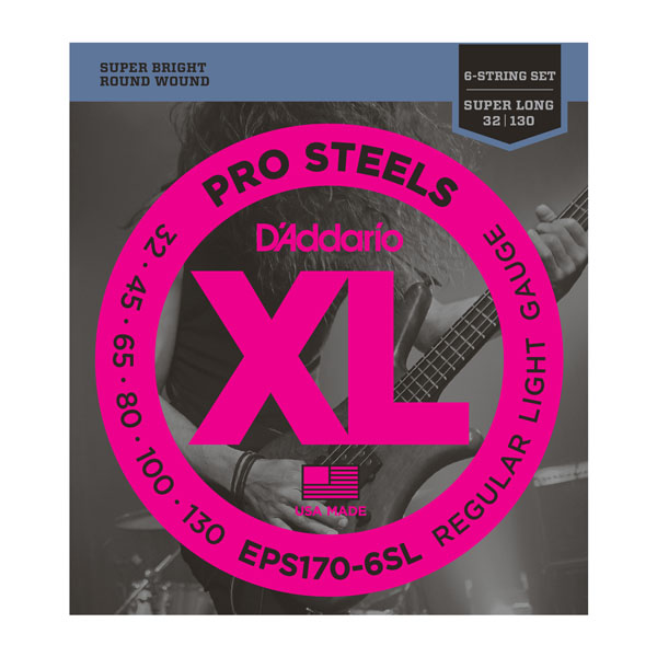 EPS170-6SL ProSteels Комплект струн для 6-струнной бас-гитары, Light, 30-130, S.Long, D'Addario