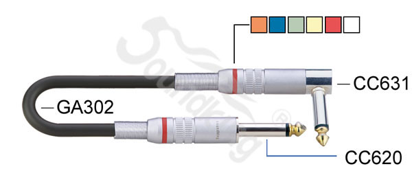 BC804-5M Кабель инструментальный, прямой и угловой коннектор, 5м, Soundking