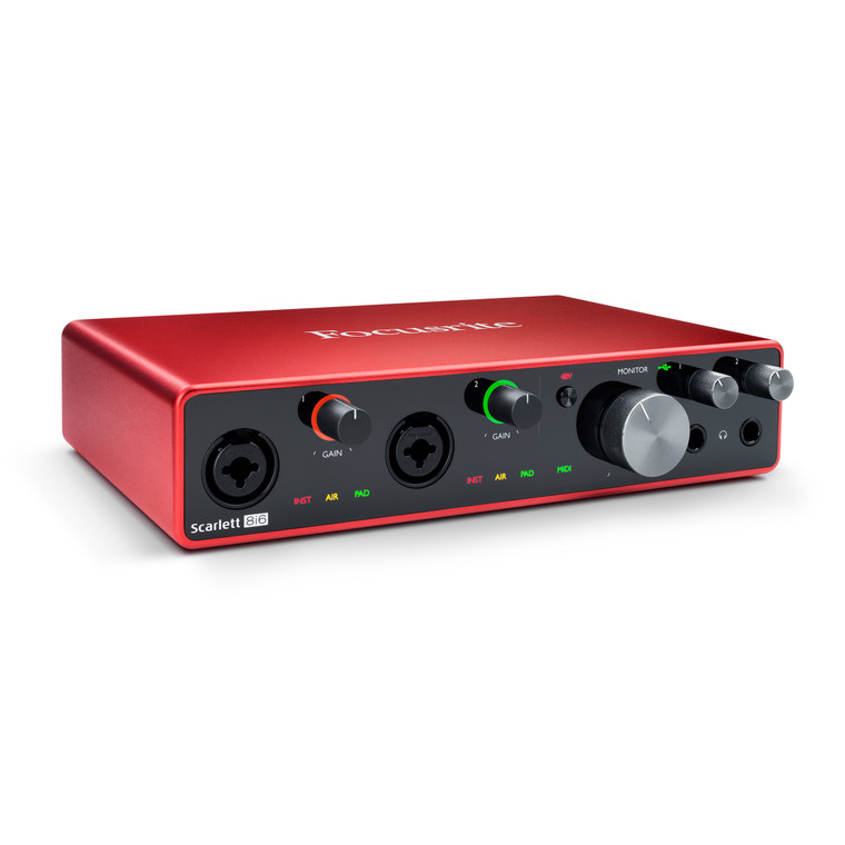 Scarlett-8i6-3rd-gen Scarlett 8i6 Звуковая карта USB, 24 бит/192 кГц, 8 входов-6 выходов, Focusrite
