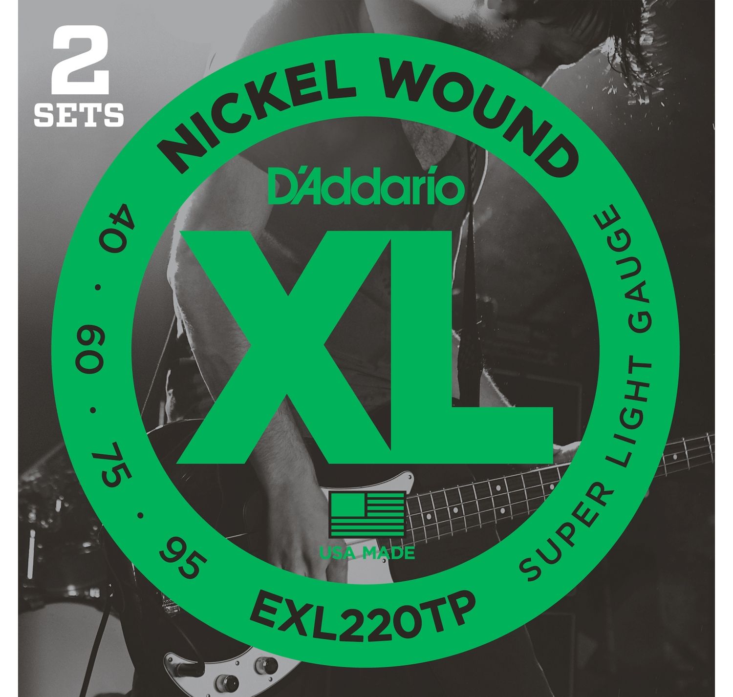 D'ADDARIO EXL220TP - струны для БАС-гитары Super Long/Soft Long 40-95, 2 комплекта