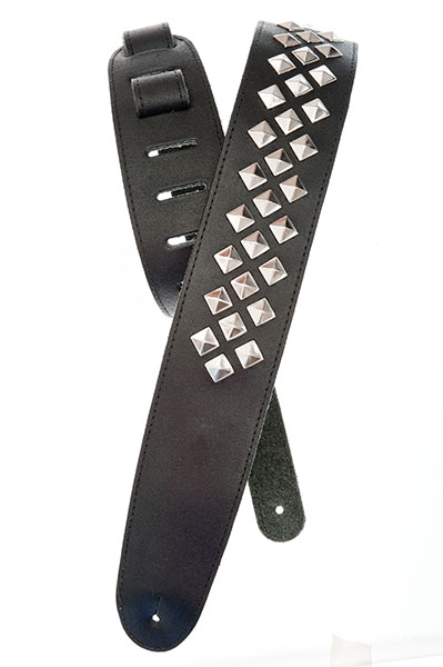 25LGS01 Metal Collection Ремень для гитары, кожаный, заклепки «Diamond», Planet Waves