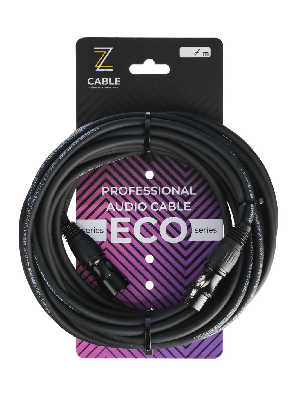 E4-XLR-M-F-0700-0 Кабель микрофонный 7м, ZZcable
