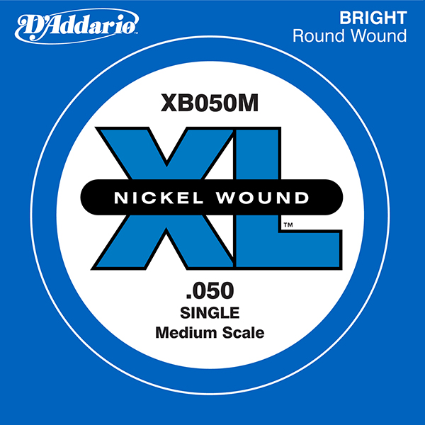 XB050M Nickel Wound Отдельная струна для бас-гитары, никелированная, 050, D'Addario