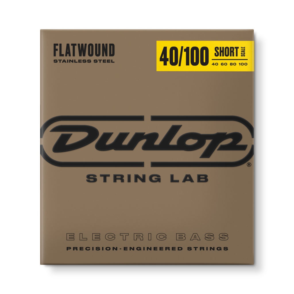 DBFS40100S Flatwound Short Scale Комплект струн для бас-гитары, сталь, 40-100, Dunlop