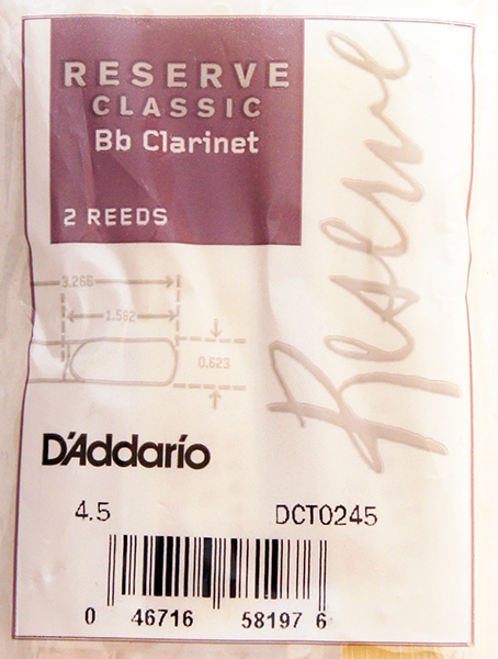 DCT0245 Reserve Classic Трости для кларнета Bb, размер 4.5, 2шт., Rico