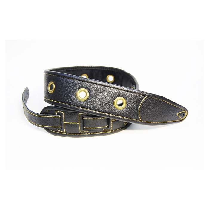 FL7000006CU Leather Custom Ремень для гитары, кожаный, черный, Fidel