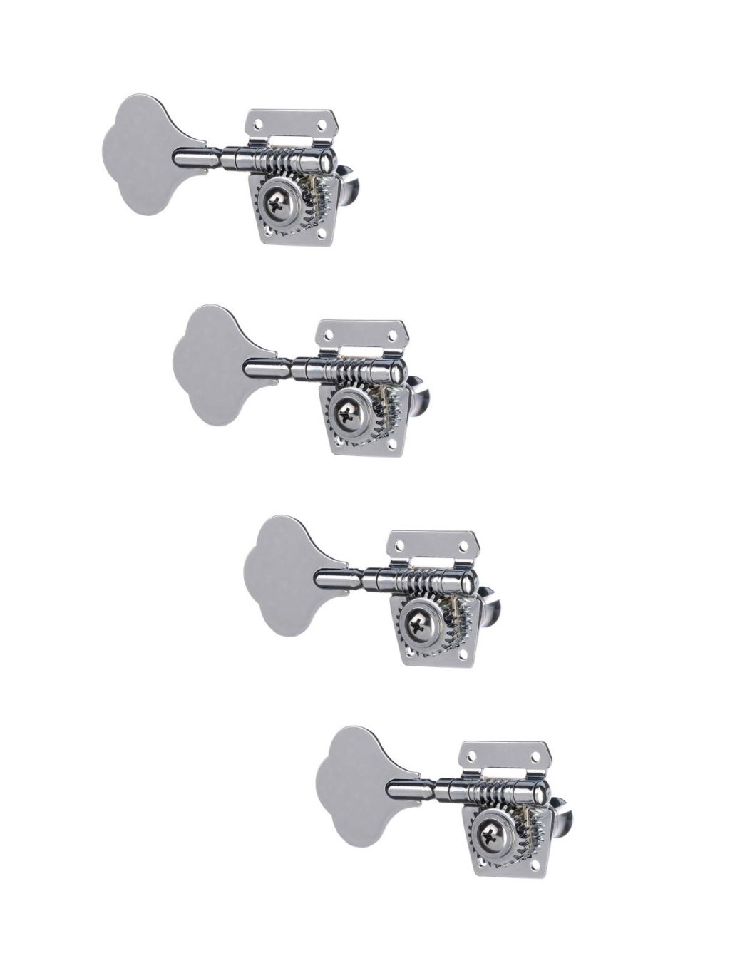 M446-4 Колки для бас-гитары, 4 правых, хром, Musiclily