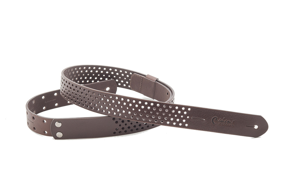 8401060220353 Haunts Ремень для гитары, кожаный, коричневый, RightOn Straps