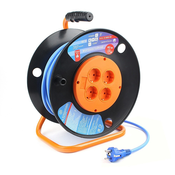 PC-BG4-F-30-K PowerCube Шнур-удлинитель на катушке, морозостойкий, 30м, Электрическая мануфактура
