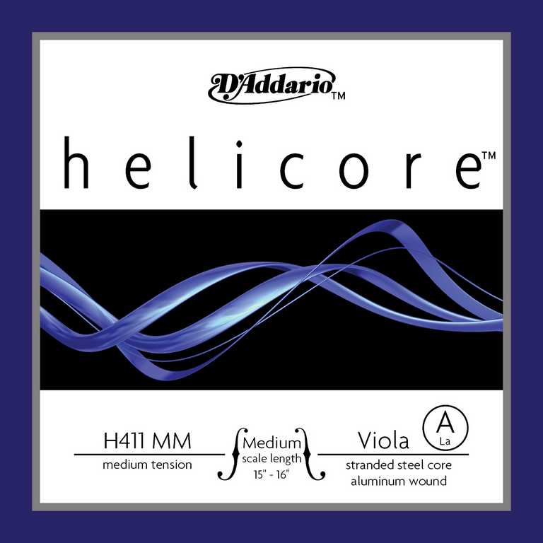 H411-MM Helicore Отдельная струна A/Ля для альта, среднее натяжение, D'Addario