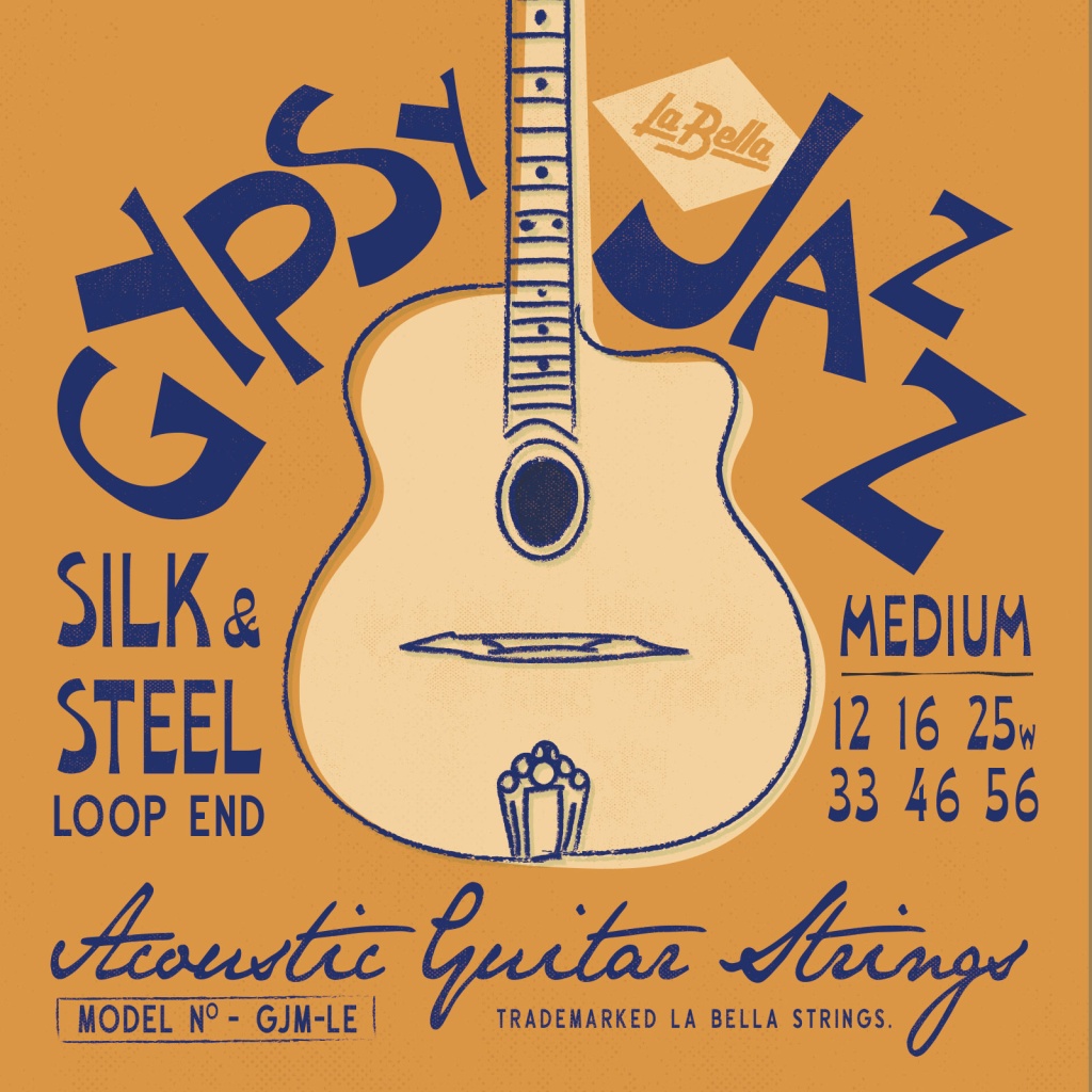 GJM-LE Gypsy Jazz Silk & Steel Medium Комплект струн для акустической гитары 12-56 LaBella