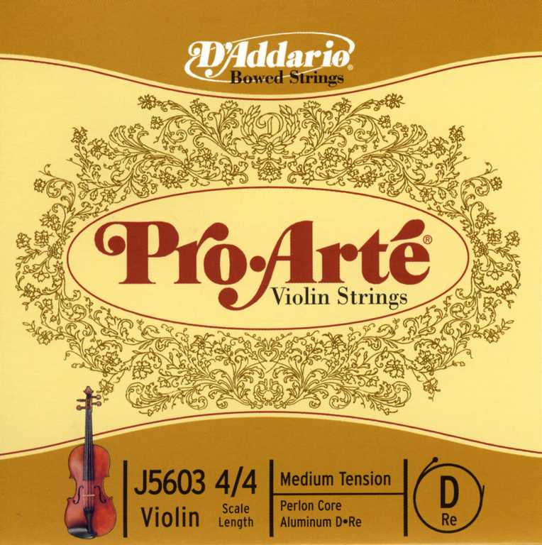 J5603-4/4M Pro-Arte Отдельная струна D (Ре) для скрипки размером 4/4, среднее натяжение, D'Addario