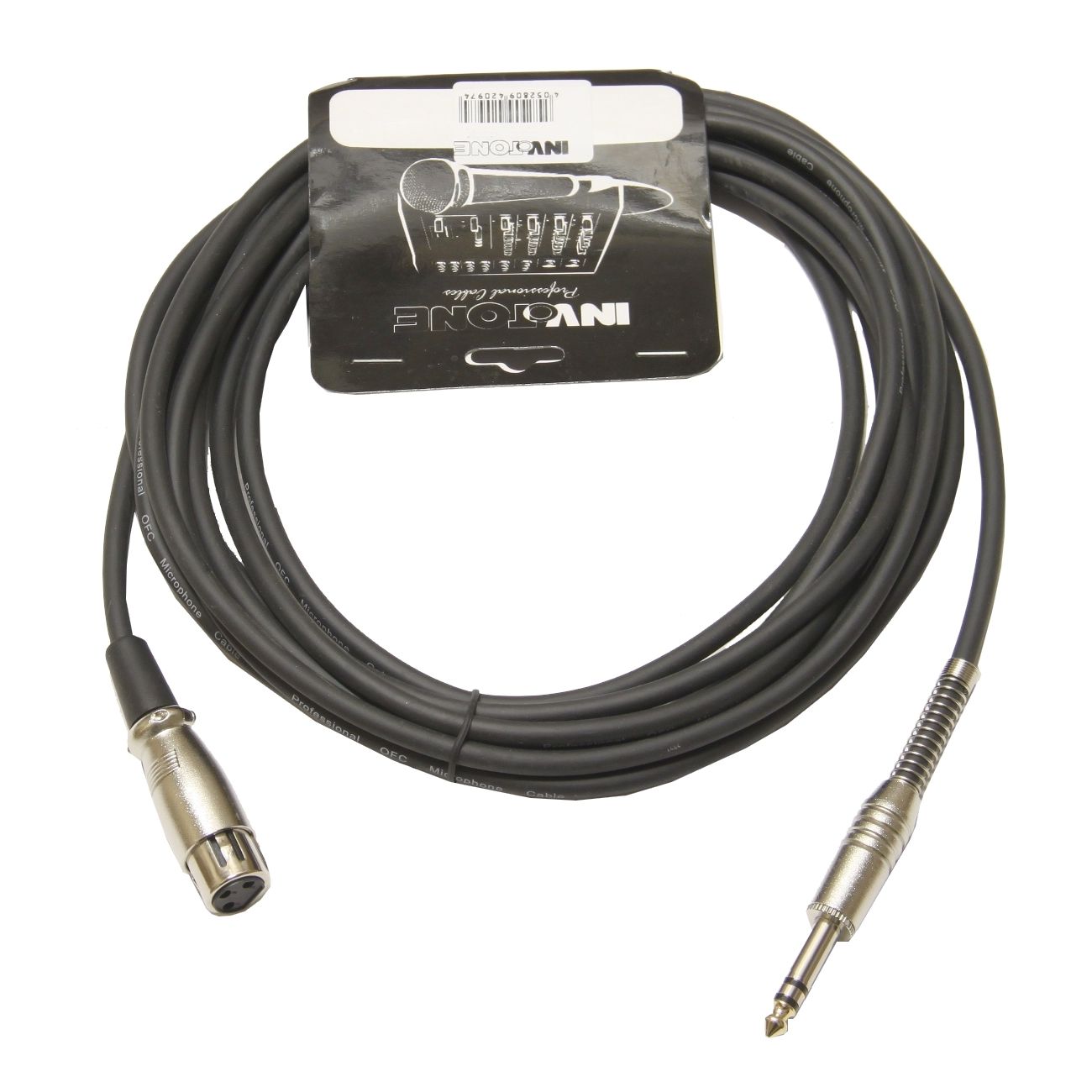 INVOTONE ACM1010FS BK - микрофонный кабель, 6,3 джек стерео <-> XLR (мама), длина 10 м (черный)