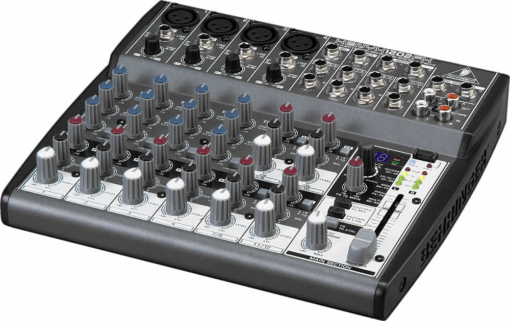 BEHRINGER 1202FX - микшер,4 микр. предусил.,8 линейных входов,24-битный эффект-процессор