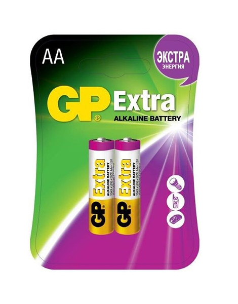 GP15AX-2CR2 Extra Элемент питания АА, алкалиновый, 2шт, GP