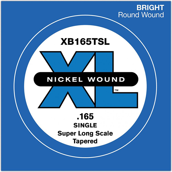 XB165TSL Nickel Wound Tapered Отдельная струна для бас-гитары, .165, Super Long Scale, D'Addario