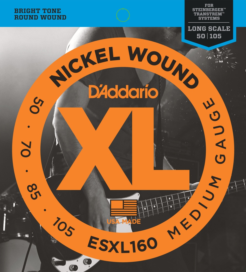 ESXL160 Nickel Wound Комплект струн для бас-гитары, Medium, 50-105, шарик на 2 концах, D'Addario