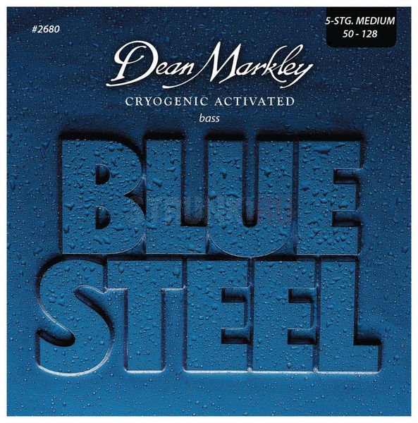 DM2680A Blue Steel NPS Комплект струн для 5-струнной бас-гитары, никелированные,50-128, Dean Markley