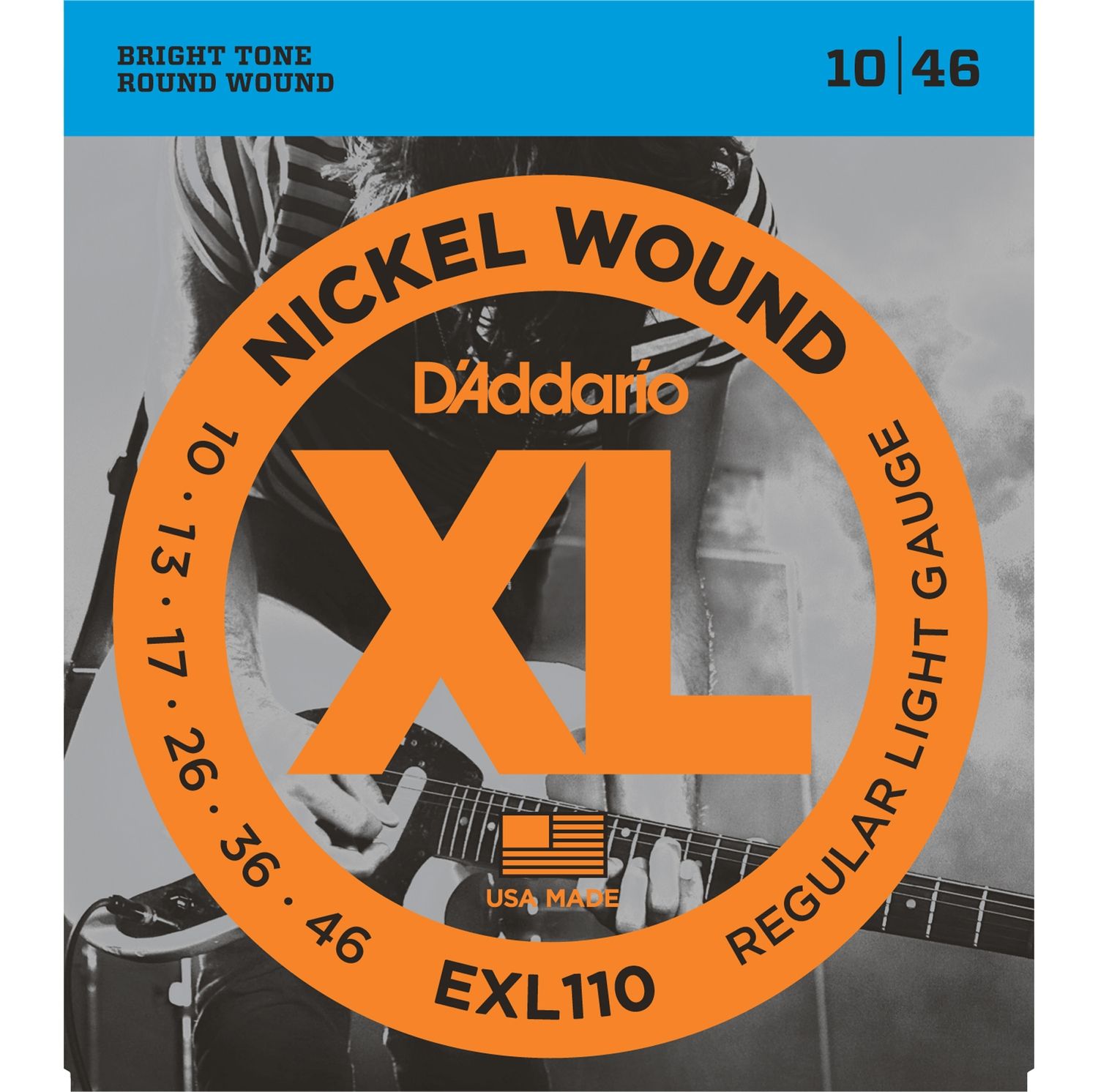 D'ADDARIO EXL110 - струны для электрогитары, Regular Light, никель, 10-46