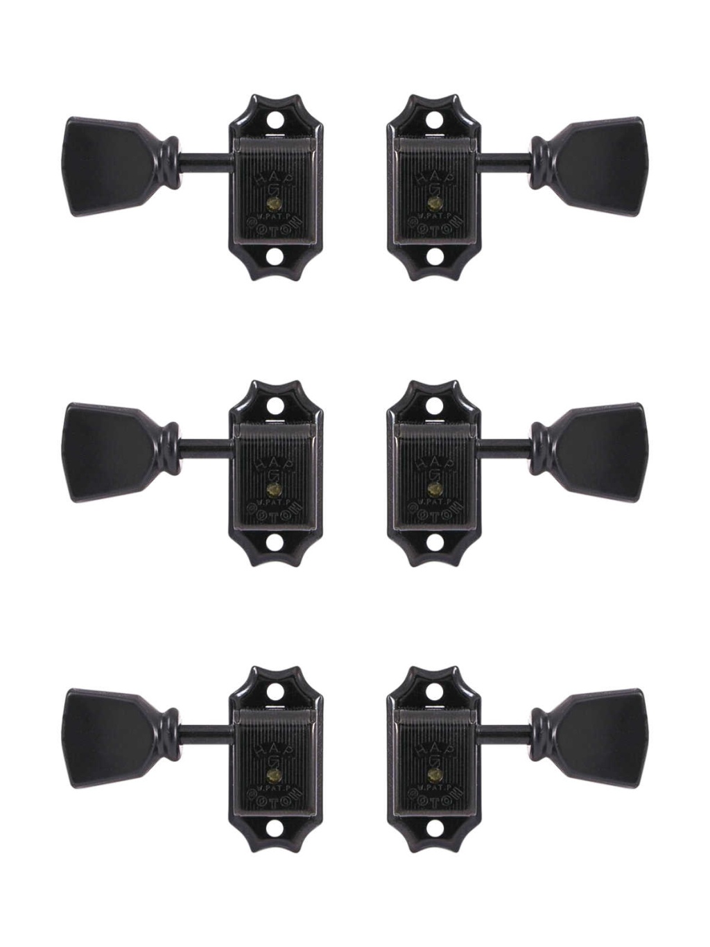 SD90-HAPM-SLB-B-L3+R3 Колки для гитары 3+3, локовые, черные, Gotoh