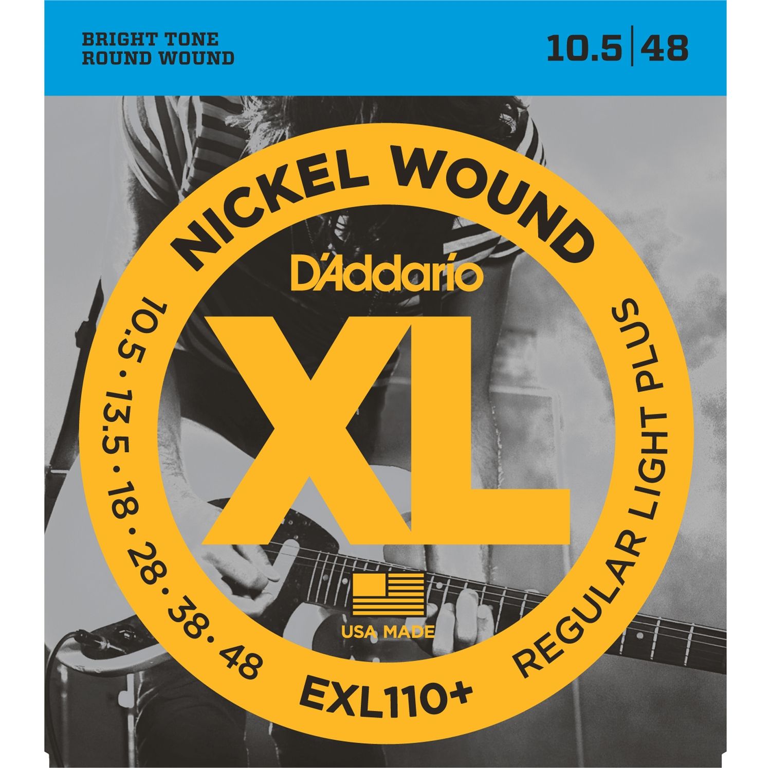 D'ADDARIO EXL110+ - струны для электрогитары, Light Plus, никель, 10,5-48