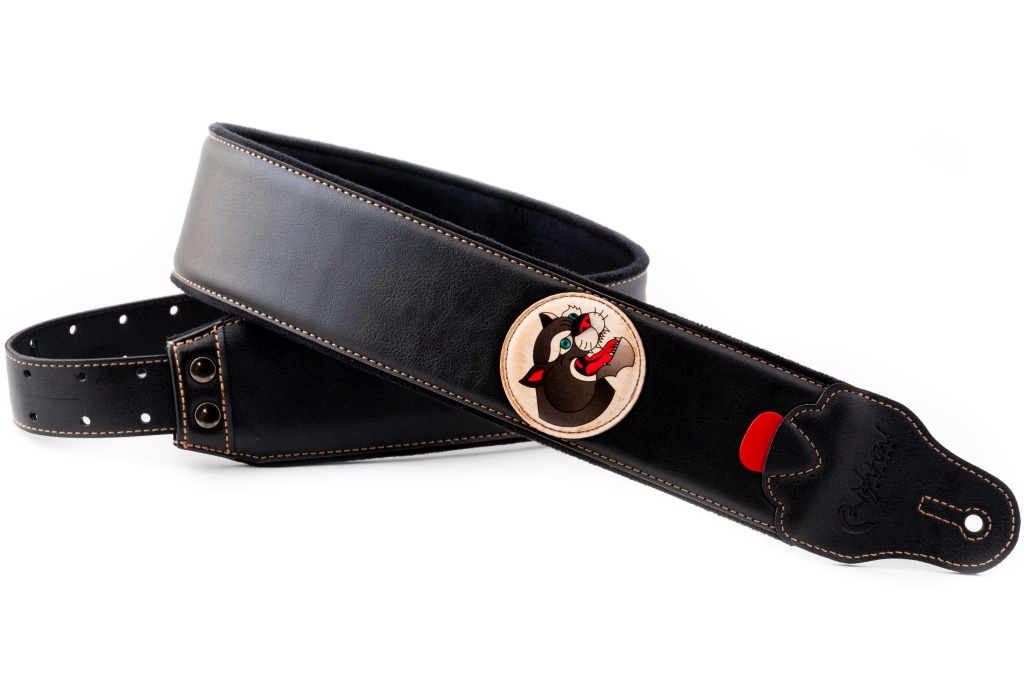 8419612002401 Groove Old School Panther Black Ремень для гитары, текстиль/синтетика, RightOn Straps