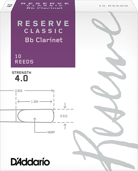 DCT1040 Reserve Classic Трости для кларнета Bb, размер 4.0, 10шт., Rico