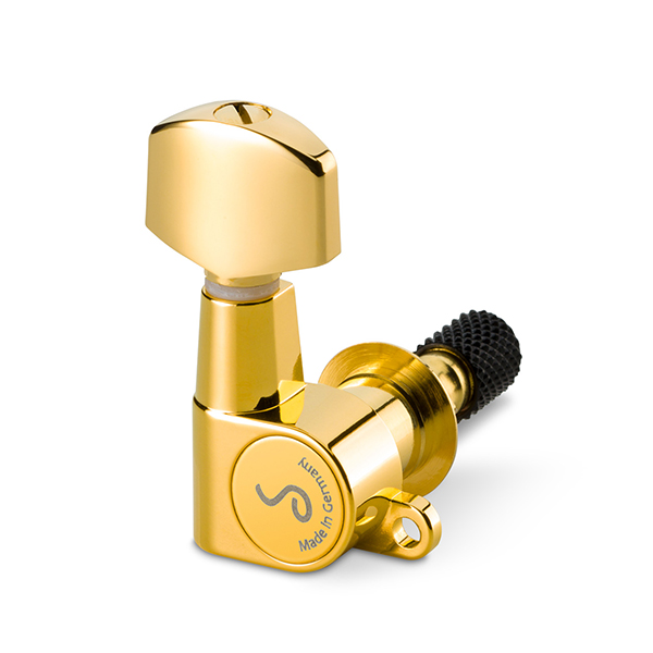10040523.01.55 M6 Mini Toplocking Комплект одиночной колковой механики, 3л+3п, мал, золото, Schaller