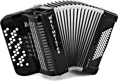 Romance602-II-72/60-BK Romance 602 Аккордеон кнопочный 60/72/II/3, черный, Weltmeister