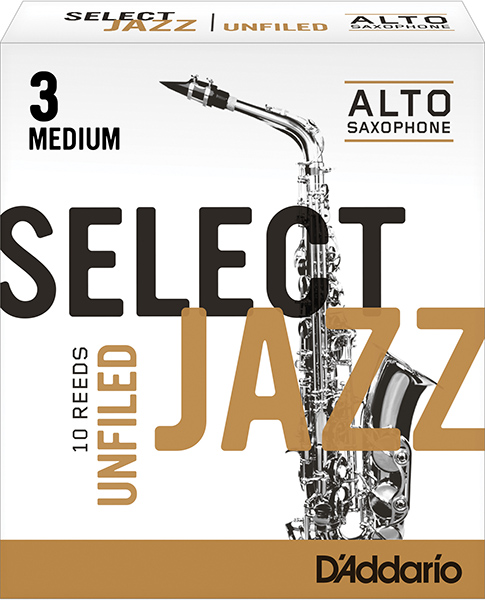 RRS10ASX3M Select Jazz Unfiled Трости для саксофона альт, размер 3, средние (Medium), 10шт, Rico