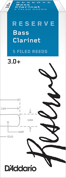 DER05305 Reserve Трости для кларнета бас, размер 3.0+, 5шт, Rico